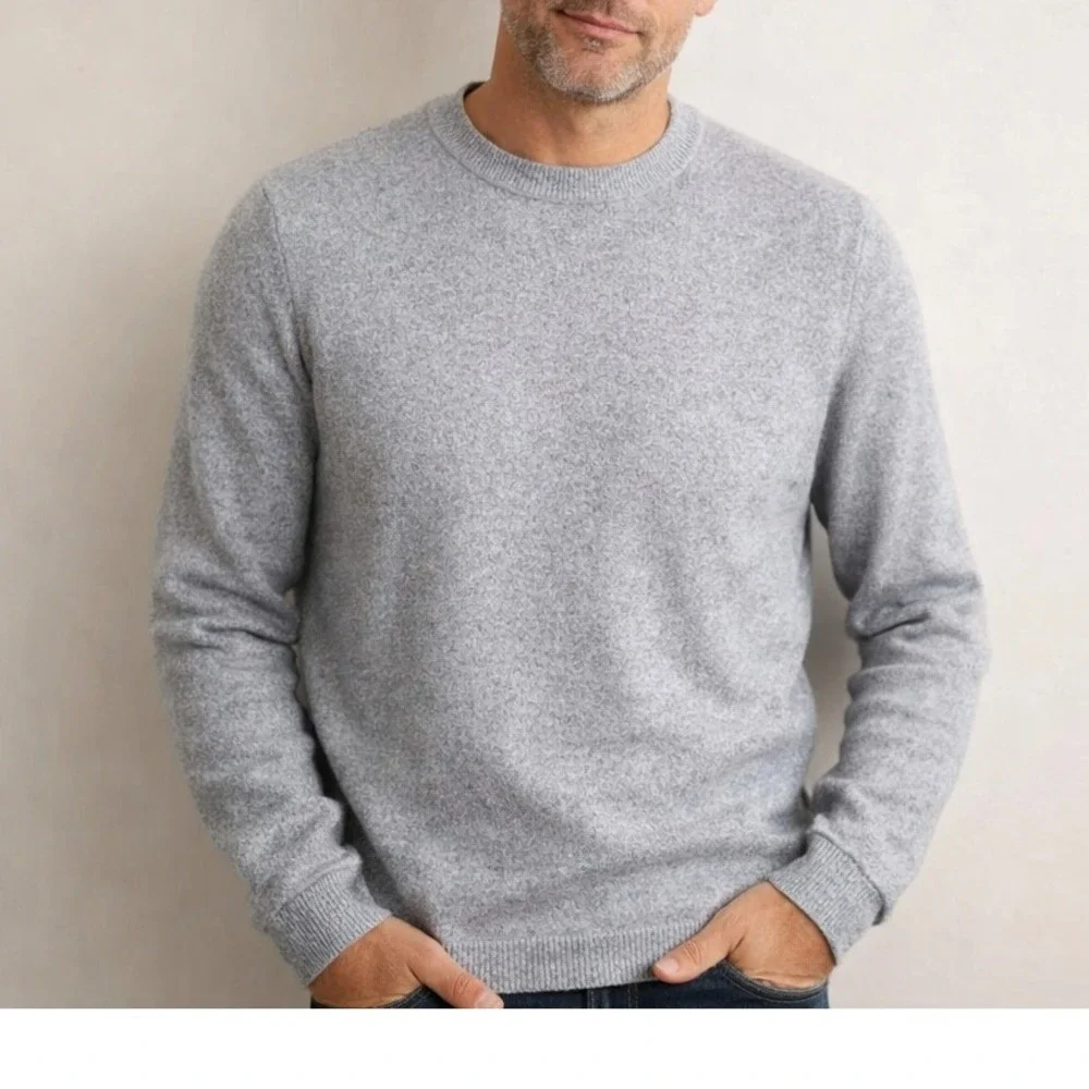 JACK JONES JORSOFT KNIT CREW NECK LIGHT GREY MELANGE SWEATER XL‎